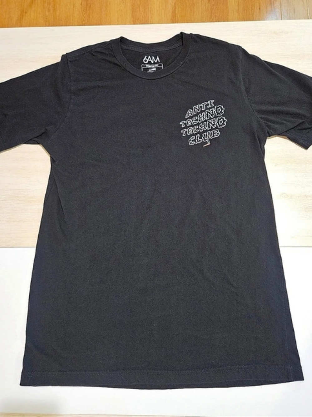 6am Group Anti Techno Techno Club Smoke Black Graphic Tee